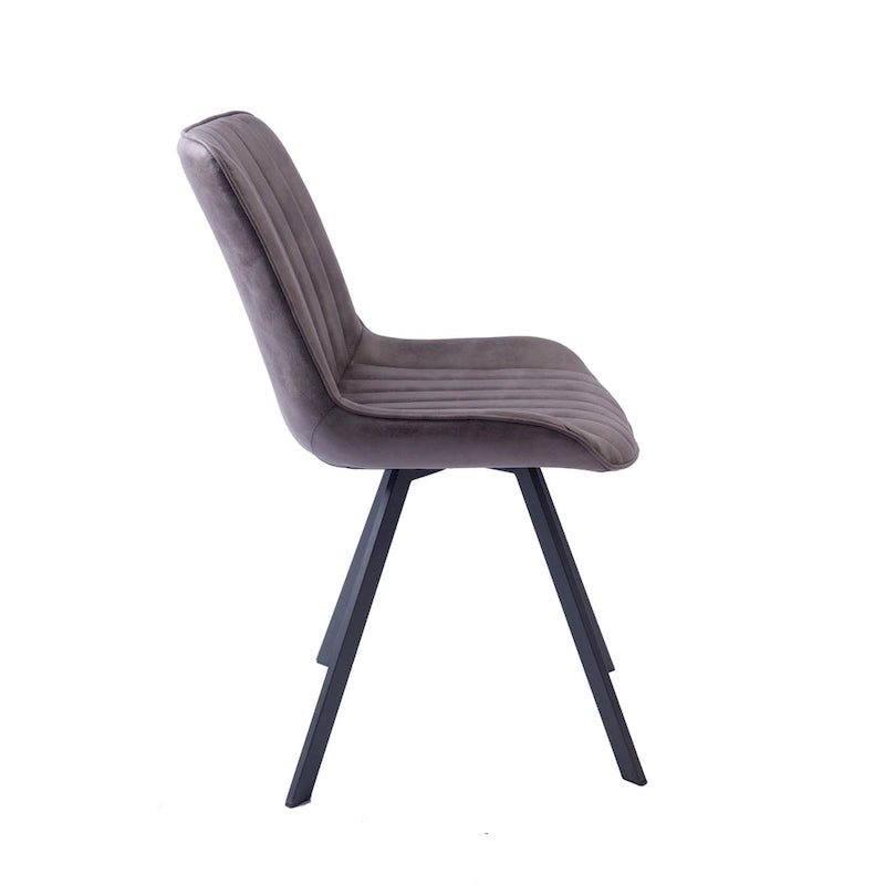 Chaises de salle à manger lot de 2, microfibre et pieds en métal