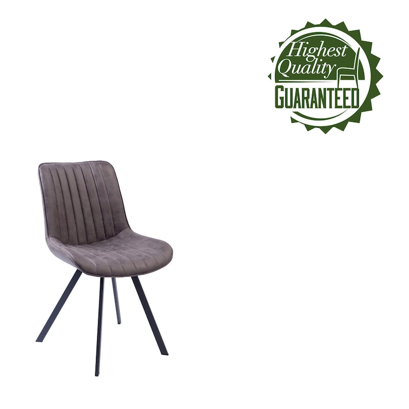 Chaises de salle à manger lot de 2, microfibre et pieds en métal