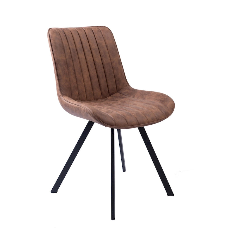 Chaises de salle à manger lot de 2, microfibre et pieds en métal