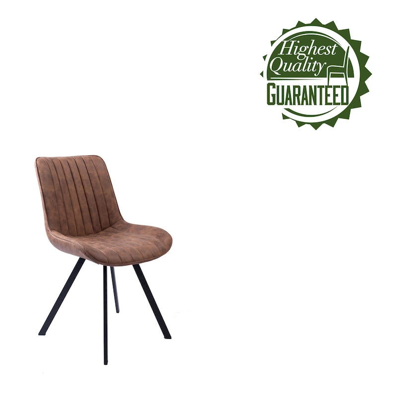 Chaises de salle à manger lot de 2, microfibre et pieds en métal