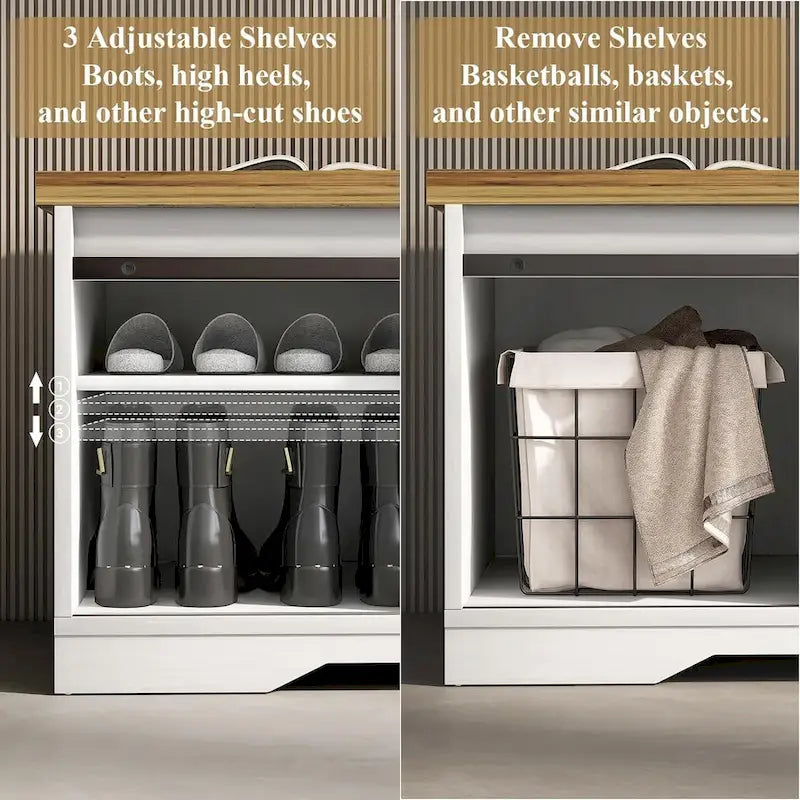 47 Banc à chaussures d'entrée de ferme avec coussin épaissi