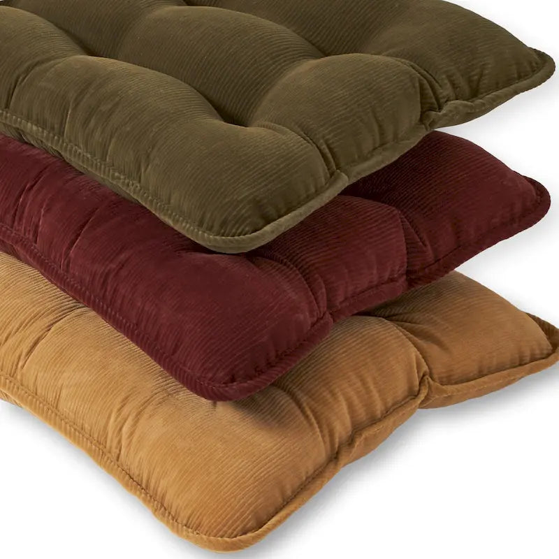 Ensemble de coussins réversibles en velours côtelé jumbo 2 pièces pour fauteuil à bascule (couleur vin)
