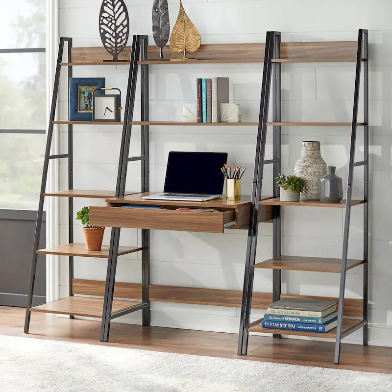Bureau échelle et bibliothèque en 3 pièces