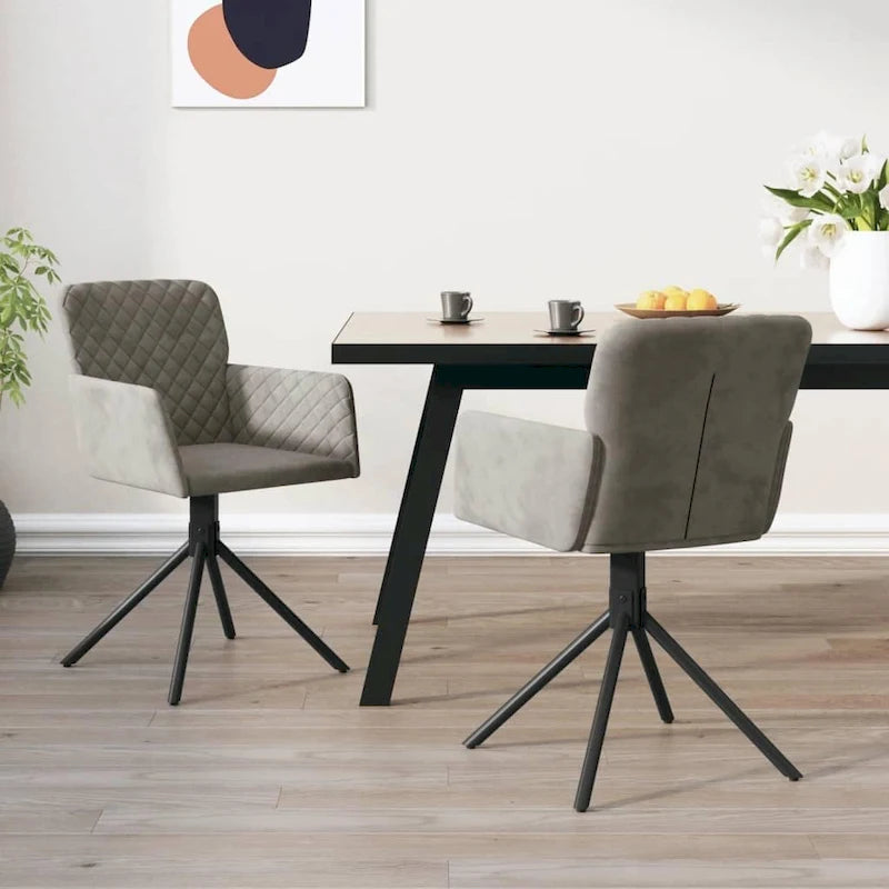 Chaises de salle à manger pivotantes, 2 pièces, fauteuils d'appoint modernes rembourrés en velours