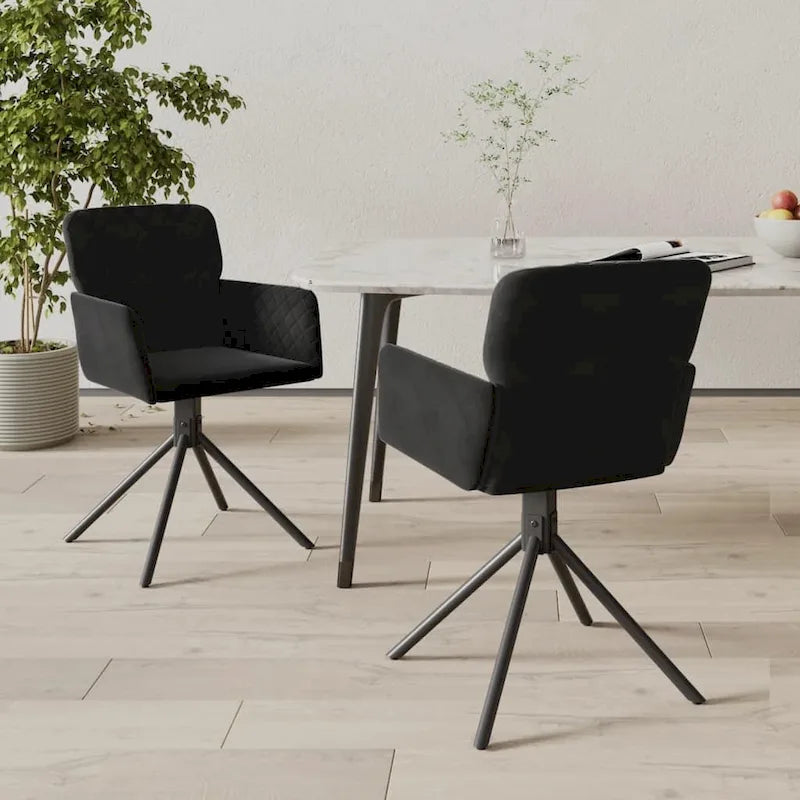 Chaises de salle à manger pivotantes, 2 pièces, fauteuils d'appoint modernes rembourrés en velours