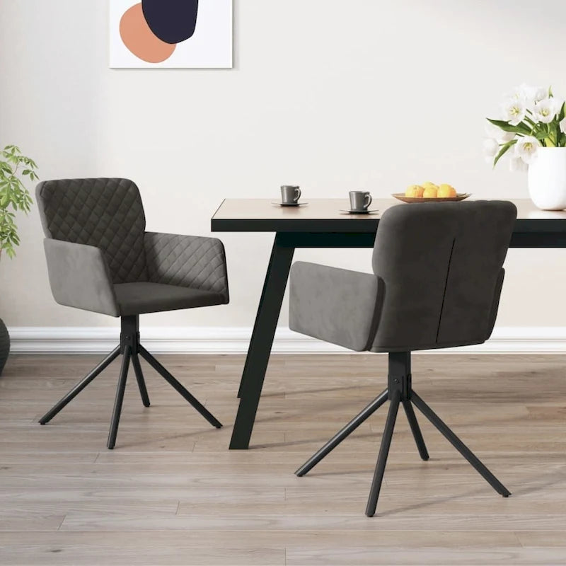 Chaises de salle à manger pivotantes, 2 pièces, fauteuils d'appoint modernes rembourrés en velours
