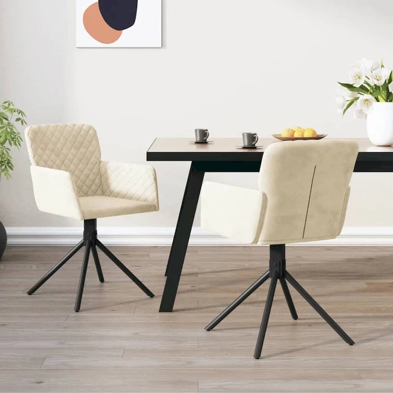 Chaises de salle à manger pivotantes, 2 pièces, fauteuils d'appoint modernes rembourrés en velours
