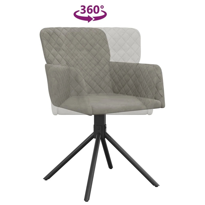 Chaises de salle à manger pivotantes, 2 pièces, fauteuils d'appoint modernes rembourrés en velours