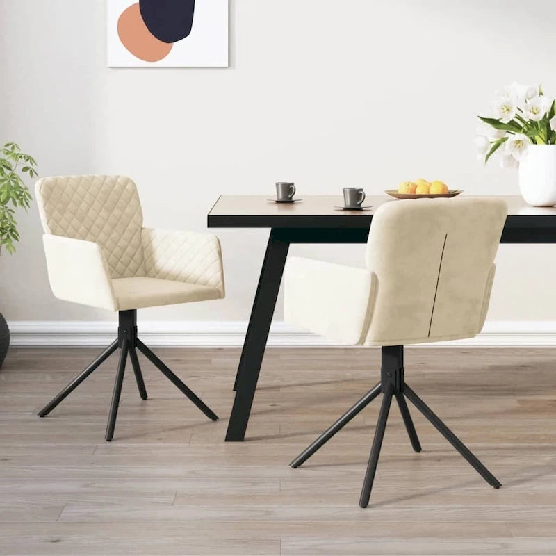 Chaises de salle à manger pivotantes, 2 pièces, fauteuils d'appoint modernes rembourrés en velours