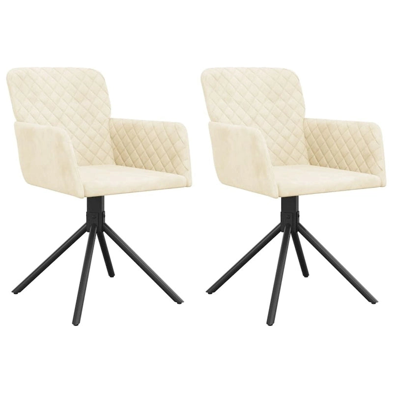 Chaises de salle à manger pivotantes, 2 pièces, fauteuils d'appoint modernes rembourrés en velours