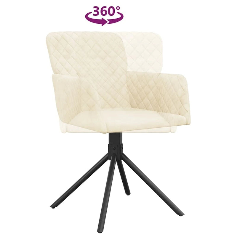 Chaises de salle à manger pivotantes, 2 pièces, fauteuils d'appoint modernes rembourrés en velours
