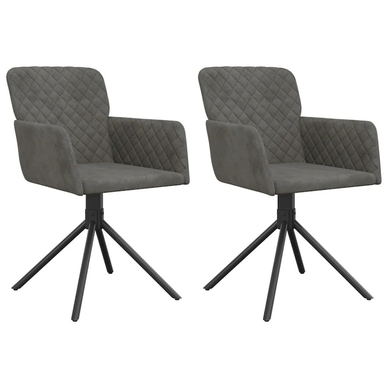 Chaises de salle à manger pivotantes, 2 pièces, fauteuils d'appoint modernes rembourrés en velours