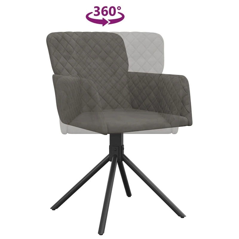 Chaises de salle à manger pivotantes, 2 pièces, fauteuils d'appoint modernes rembourrés en velours