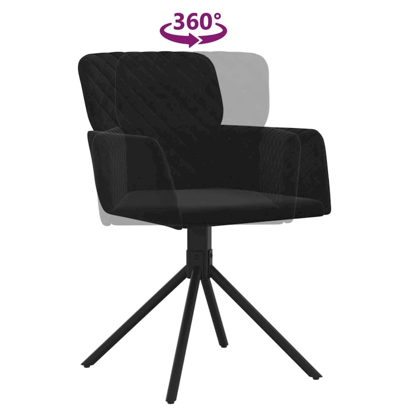 Chaises de salle à manger pivotantes, 2 pièces, fauteuils d'appoint modernes rembourrés en velours