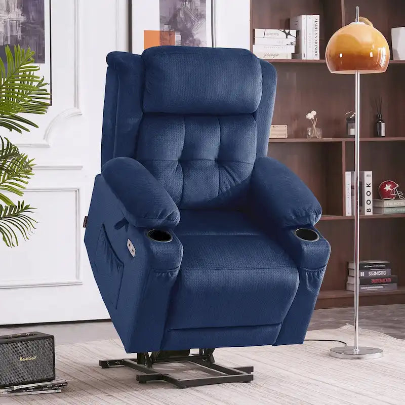 Fauteuil inclinable releveur plat avec appui-tête électrique pour les personnes âgées de petite taille, fauteuil releveur à position infinie, tissu 7660