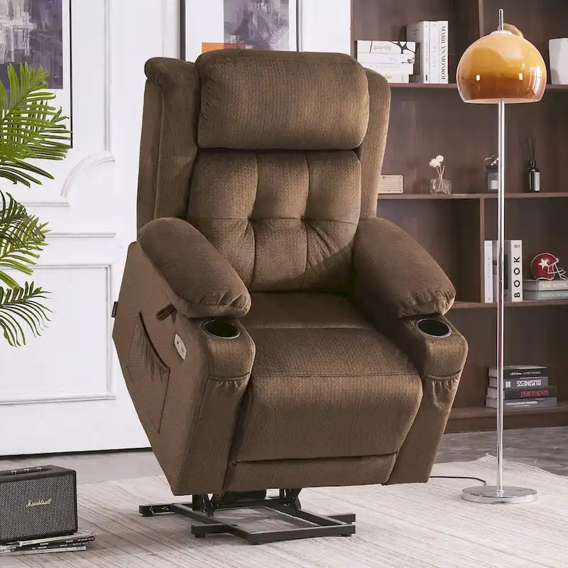 Fauteuil inclinable releveur plat avec appui-tête électrique pour les personnes âgées de petite taille, fauteuil releveur à position infinie, tissu 7660