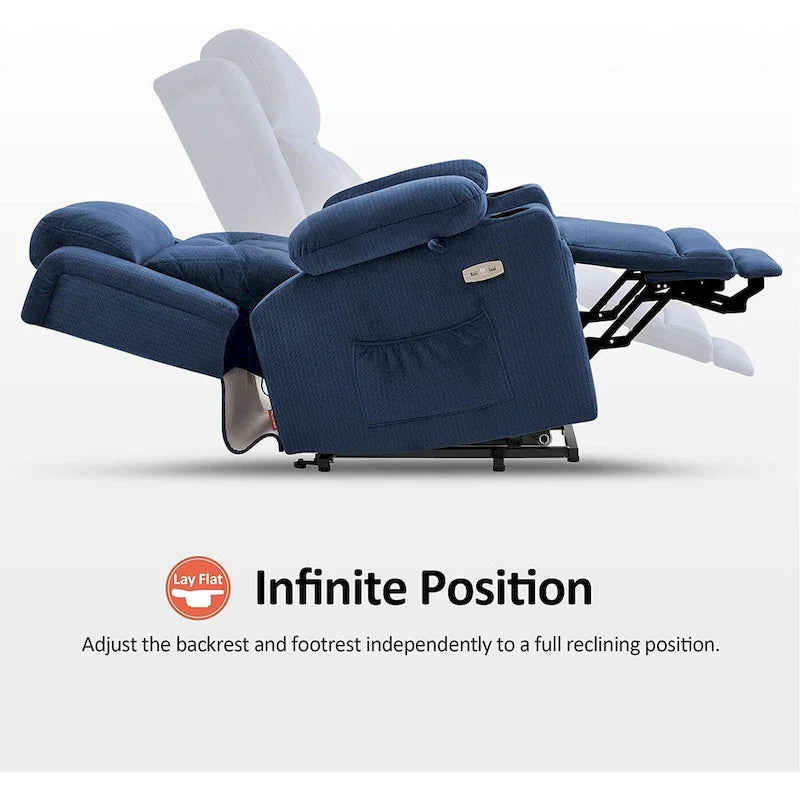 Fauteuil inclinable releveur plat avec appui-tête électrique pour les personnes âgées de petite taille, fauteuil releveur à position infinie, tissu 7660