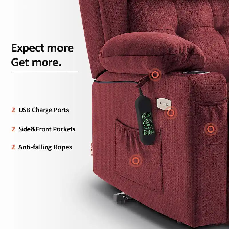 Fauteuil inclinable releveur plat avec appui-tête électrique pour les personnes âgées de petite taille, fauteuil releveur à position infinie, tissu 7660