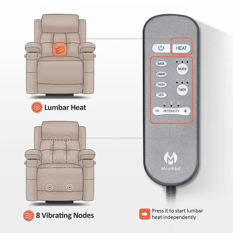 Fauteuil inclinable releveur plat avec appui-tête électrique pour les personnes âgées de petite taille, fauteuil releveur à position infinie, tissu 7660