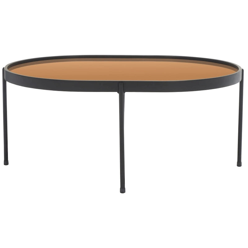 Table basse miroir ovale