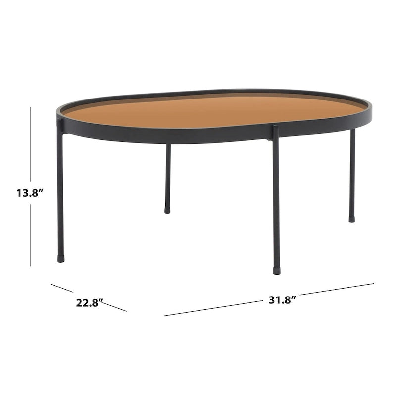 Table basse miroir ovale