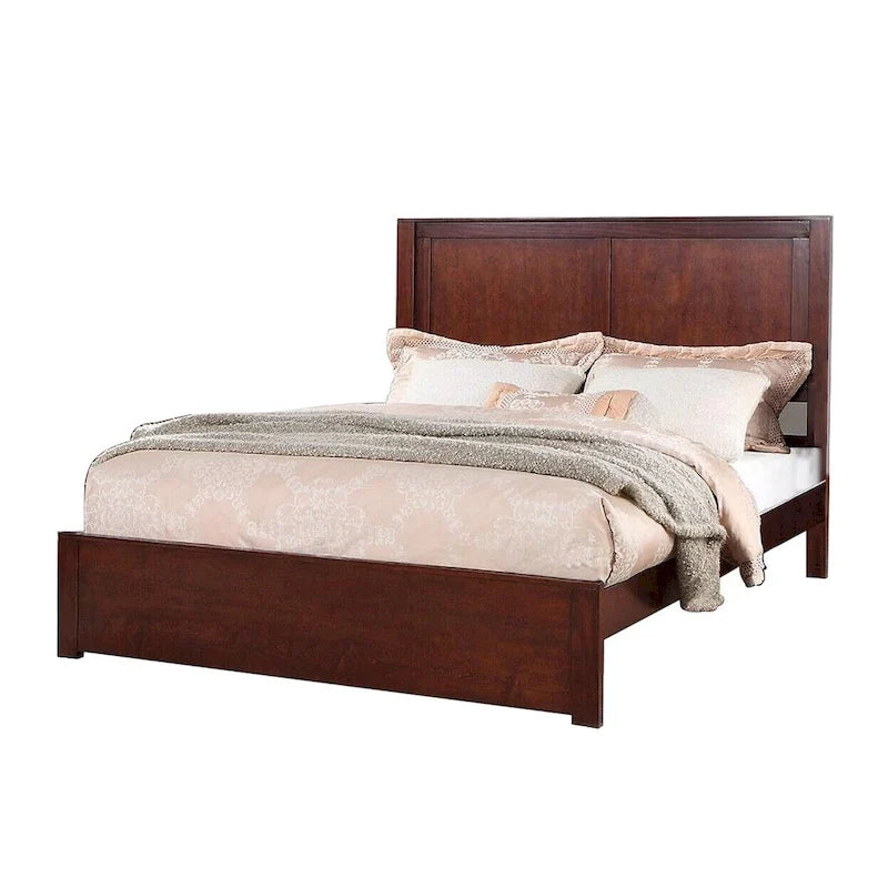 Lit Queen en bois avec tête de lit à 2 panneaux