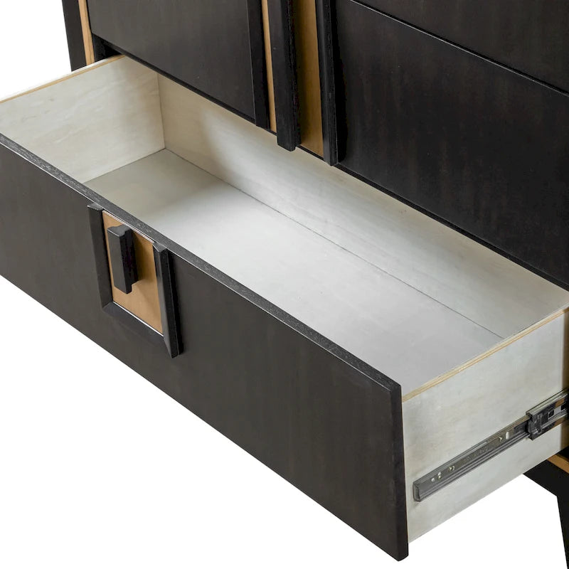 Commode moderne à 5 tiroirs en bois massif espresso Nyx Furniture of America