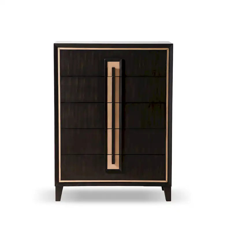 Commode moderne à 5 tiroirs en bois massif espresso Nyx Furniture of America