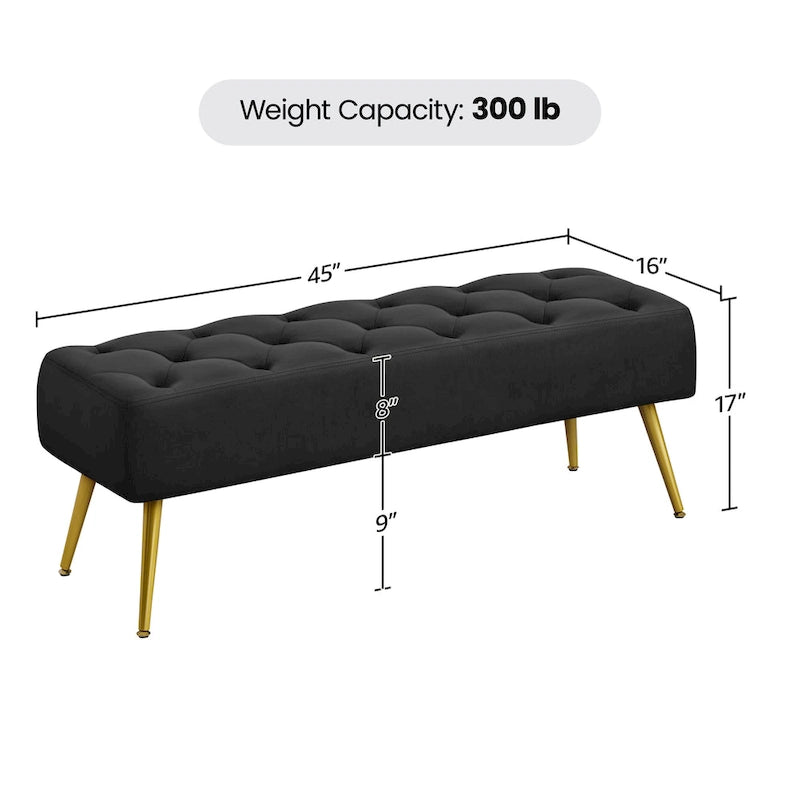 Banc de table rembourré, tabouret en velours capitonné - 45 16 17