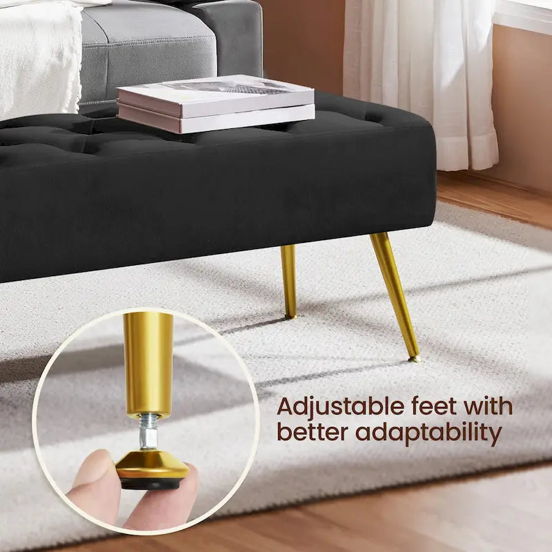 Banc de table rembourré, tabouret en velours capitonné - 45 16 17