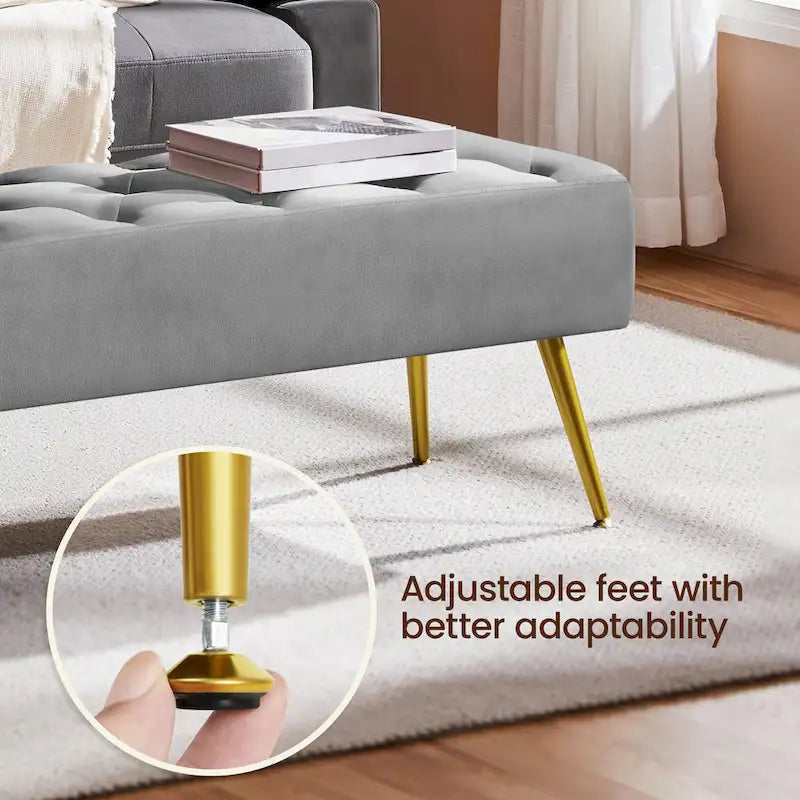 Banc de table rembourré, tabouret en velours capitonné - 45 16 17