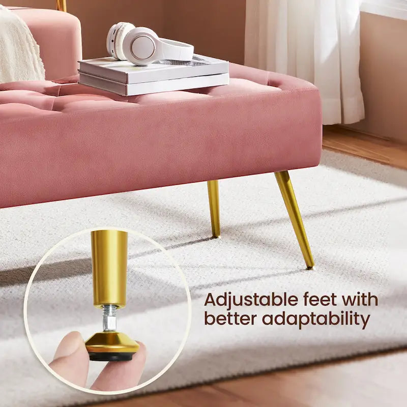 Banc de table rembourré, tabouret en velours capitonné - 45 16 17