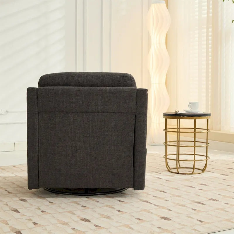 Fauteuil pivotant moderne en tissu avec ports USB, lot de 1