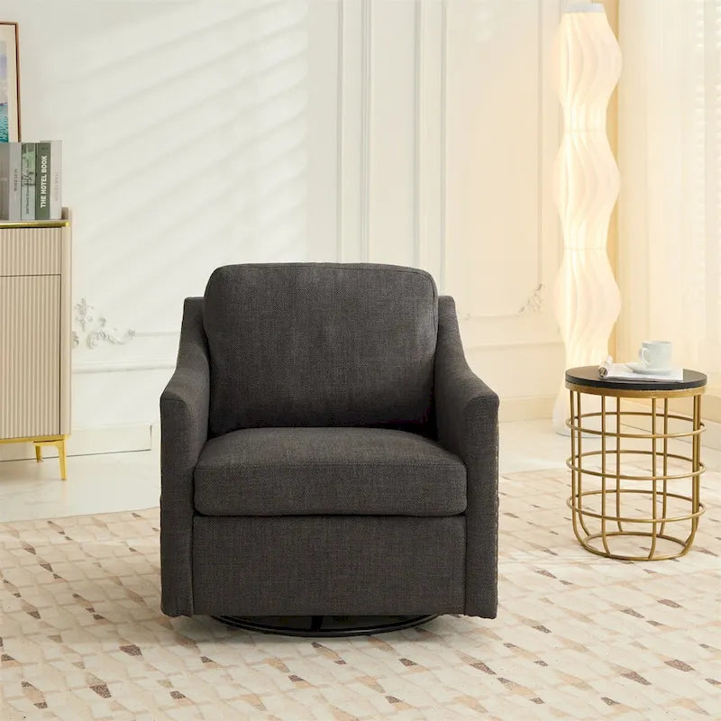Fauteuil pivotant moderne en tissu avec ports USB, lot de 1