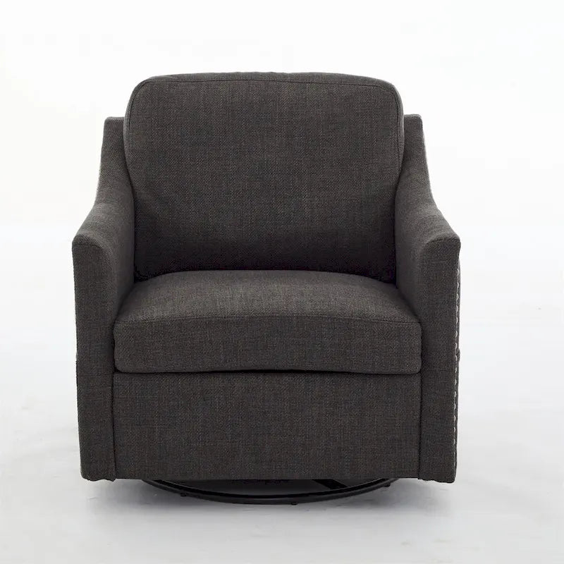 Fauteuil pivotant moderne en tissu avec ports USB, lot de 1