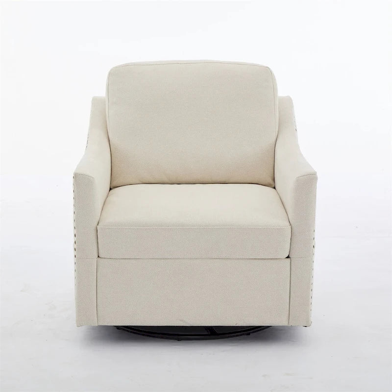 Fauteuil pivotant moderne en tissu avec ports USB, lot de 1