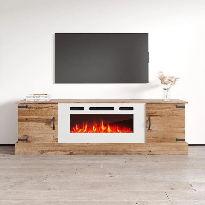 Meuble TV avec cheminée