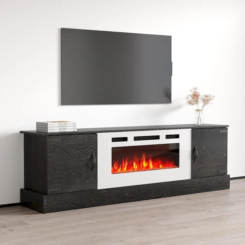 Meuble TV avec cheminée