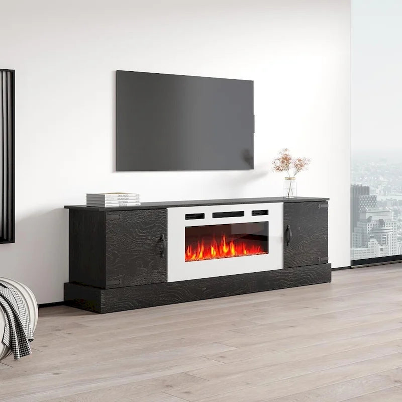 Meuble TV avec cheminée