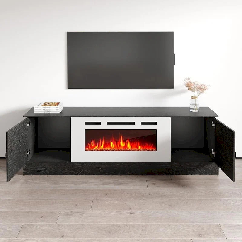 Meuble TV avec cheminée