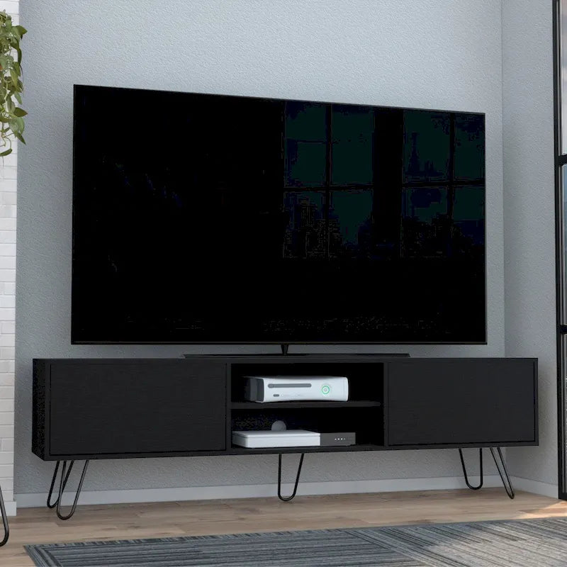 Meuble TV 2 portes Pieds épingles