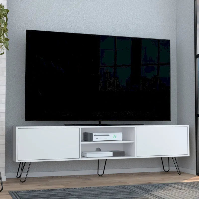Meuble TV 2 portes Pieds épingles