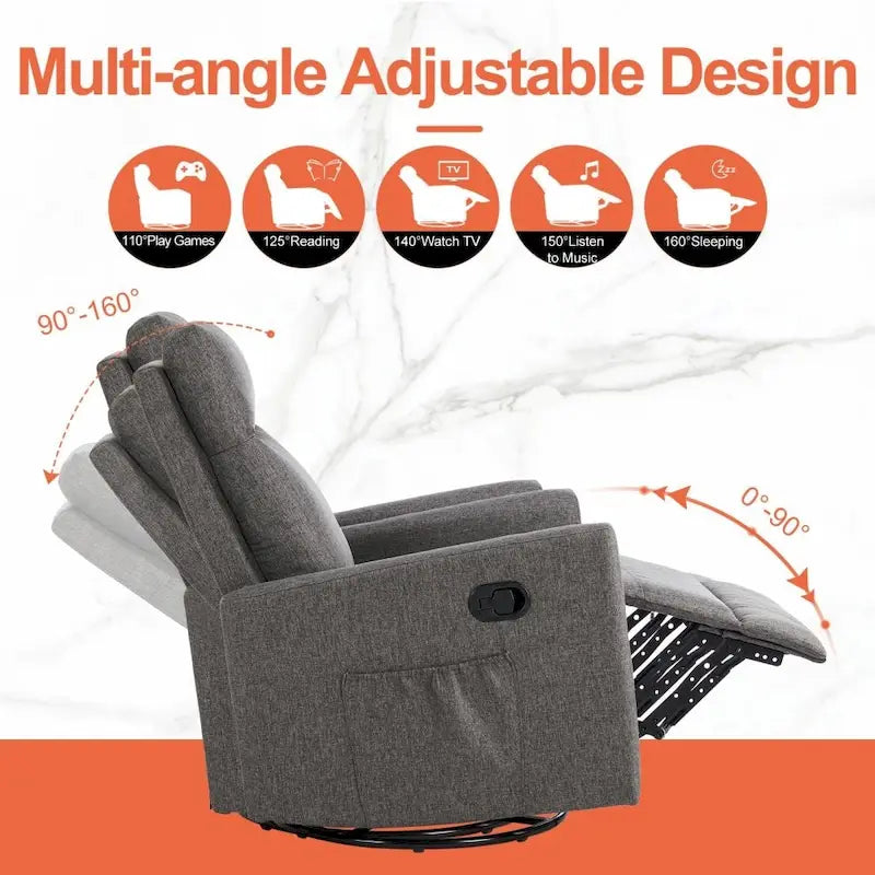 Fauteuil inclinable manuel en tissu - Canapé simple