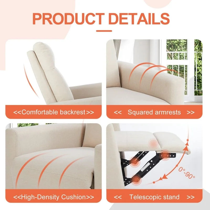 Fauteuil inclinable manuel en tissu - Canapé simple