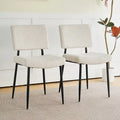Chaise de salle à manger moderne simple en velours Chaises rembourrées en tissu tabouret de chambre à coucher chaise de coiffeuse pieds en métal noir (lot de 2)