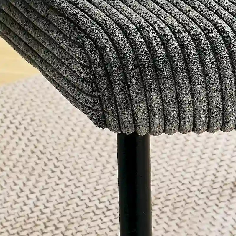 Chaise de salle à manger moderne simple en velours Chaises rembourrées en tissu tabouret de chambre à coucher chaise de coiffeuse pieds en métal noir (lot de 2)