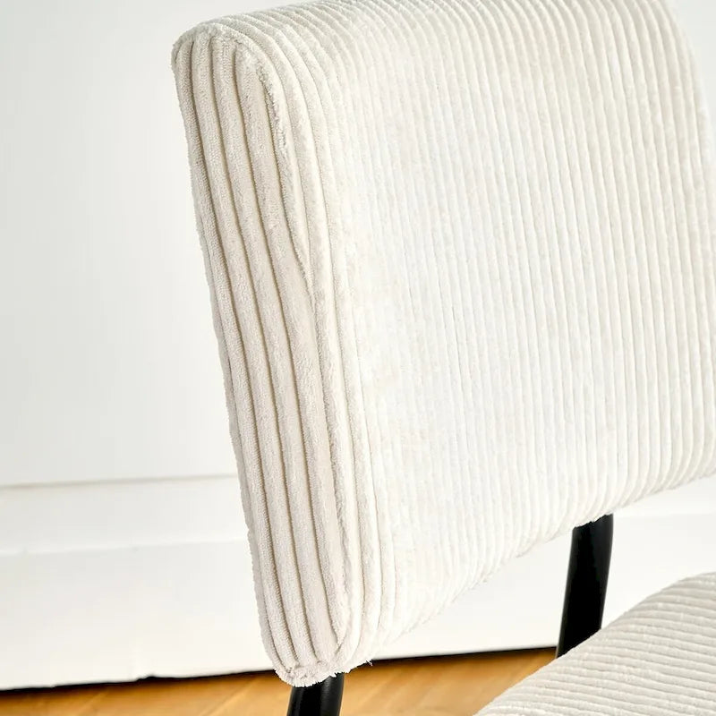 Chaise de salle à manger moderne simple en velours Chaises rembourrées en tissu tabouret de chambre à coucher chaise de coiffeuse pieds en métal noir (lot de 2)