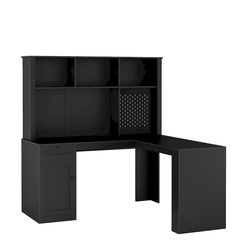Bureau d'angle moderne en L avec prise de courant