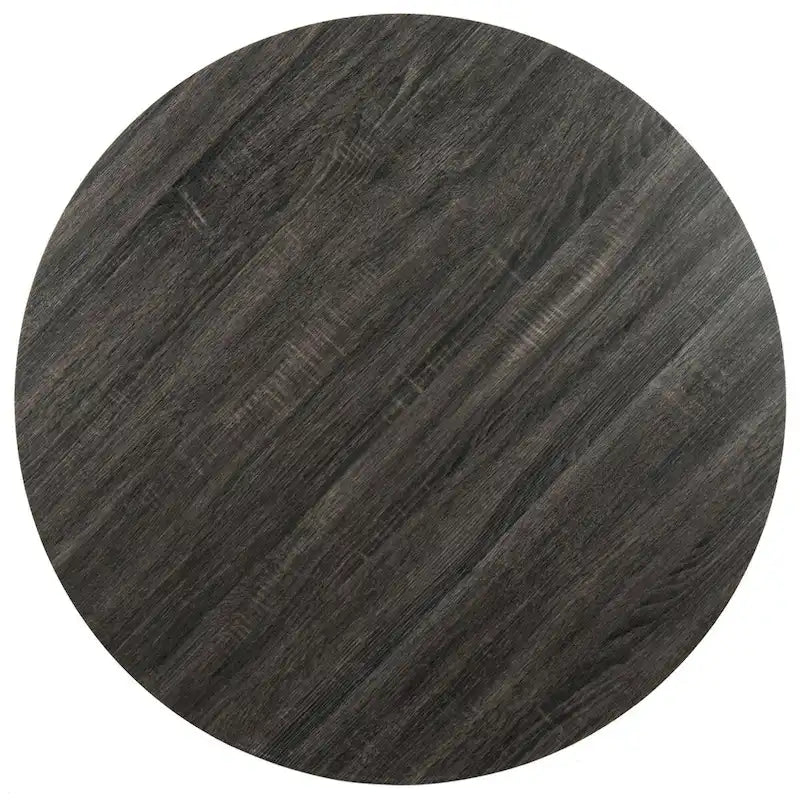 Table à manger ronde gris foncé / noire
