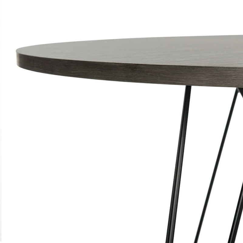 Table à manger ronde gris foncé / noire